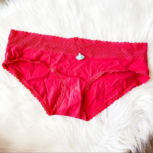 Aerie Wine Red and Blue Tassle Lace Boy Brief Panties - Picture 1 of 4